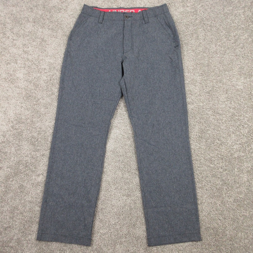 Under Armour Pants Mens 32x30 Gray Vented Performance Stretch Golf Chinos Logo